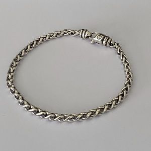 💯 David Yurman 4mm wheat chain bracelet 71/2” long sterling silver polish